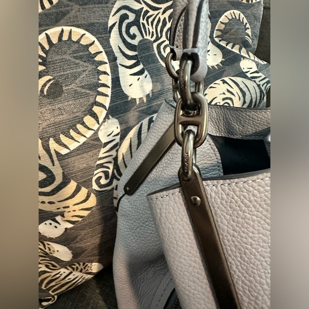 COACH Leather Edie Shoulder Bag - EUC - Light Blue - Picture 8 of 16